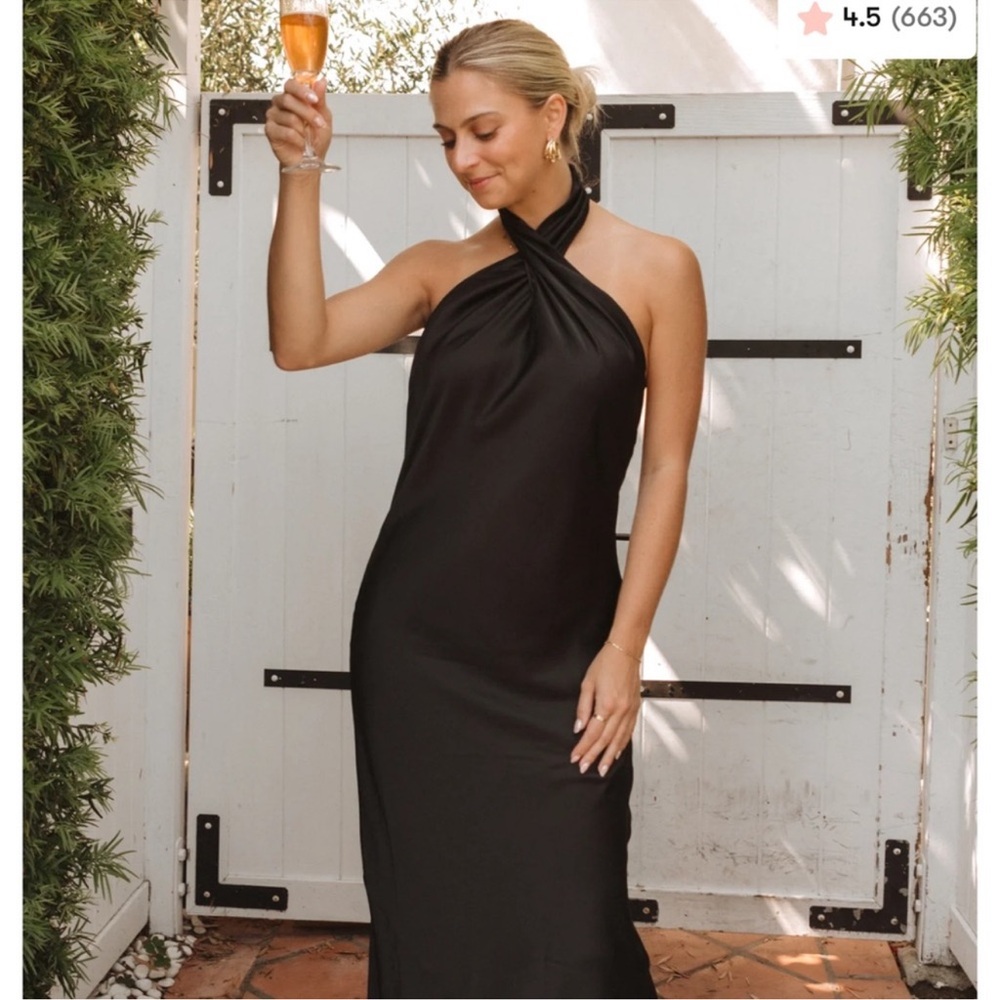 Show Me Your MuMu Black Halter Maxi Dress